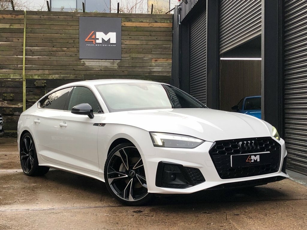 Audi A5 2.0 Tfsi 40 Black Edition Sportback S T DG22BNJ White #3