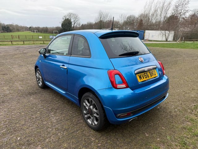 Fiat 500 1.2 S Hatchback Euro 6 S S 69 MV66BKU Blue #4