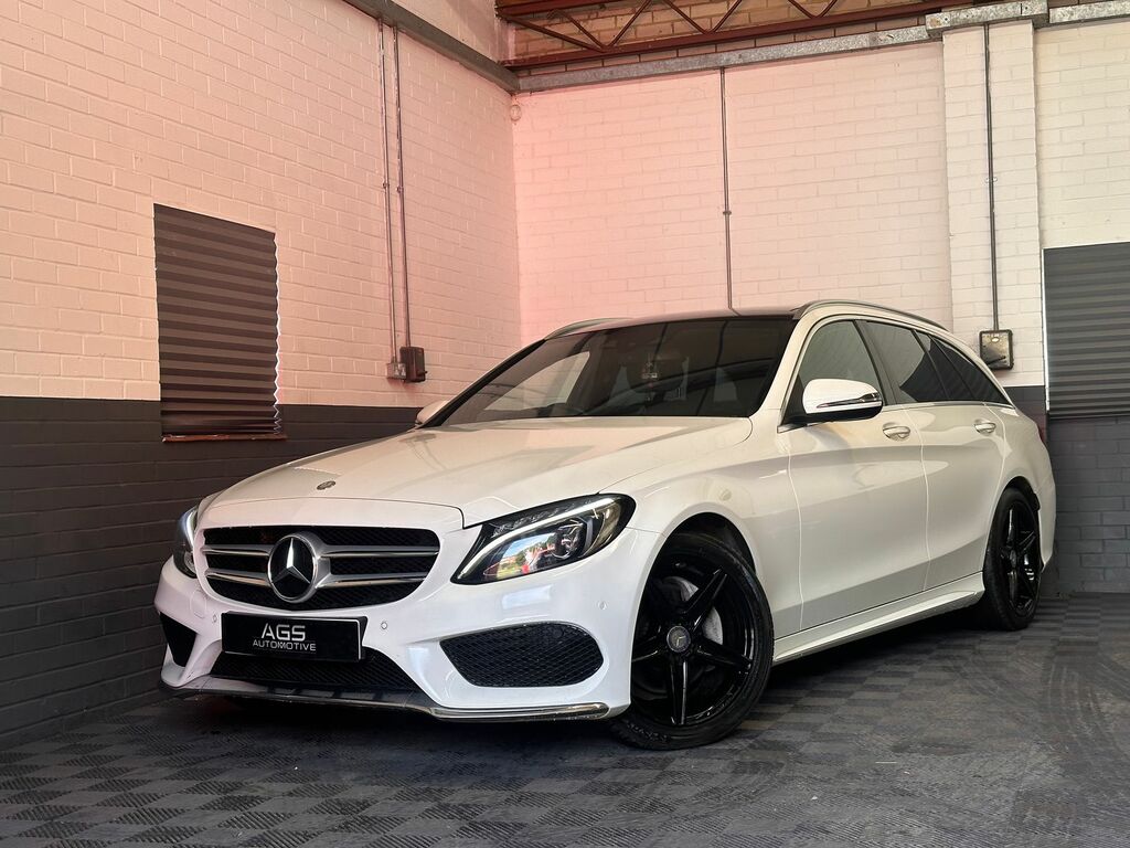 Mercedes-Benz C Class 2.1 C220d Amg Line Premium Plus Estate Diese White