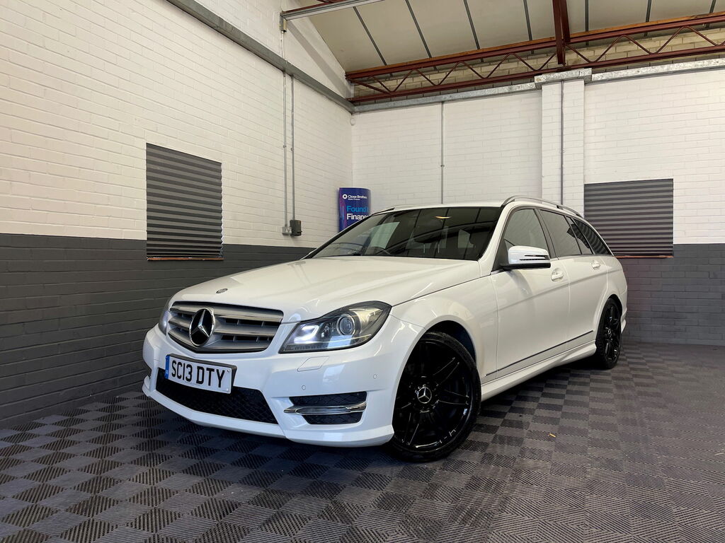 Mercedes-Benz C Class 2.1 C220 Cdi Blueefficiency Amg Sport Plus Estate SC13DTY White #2