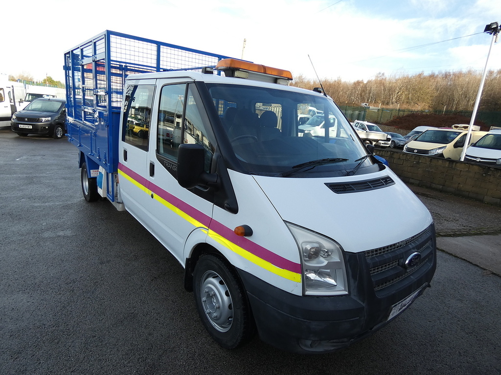 Ford Transit Custom T460 Double Cab Caged Tipper Ex Council Fsh U3974 White #6