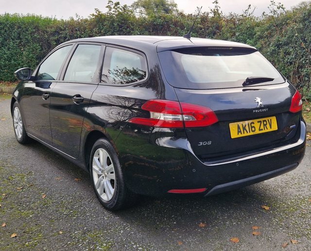Peugeot 308 SW 1.6 Bluehdi Active Estate Euro 6 AK16ZRV Black #6
