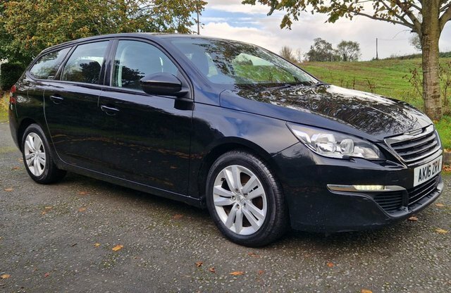 Peugeot 308 SW 1.6 Bluehdi Active Estate Euro 6 AK16ZRV Black #2