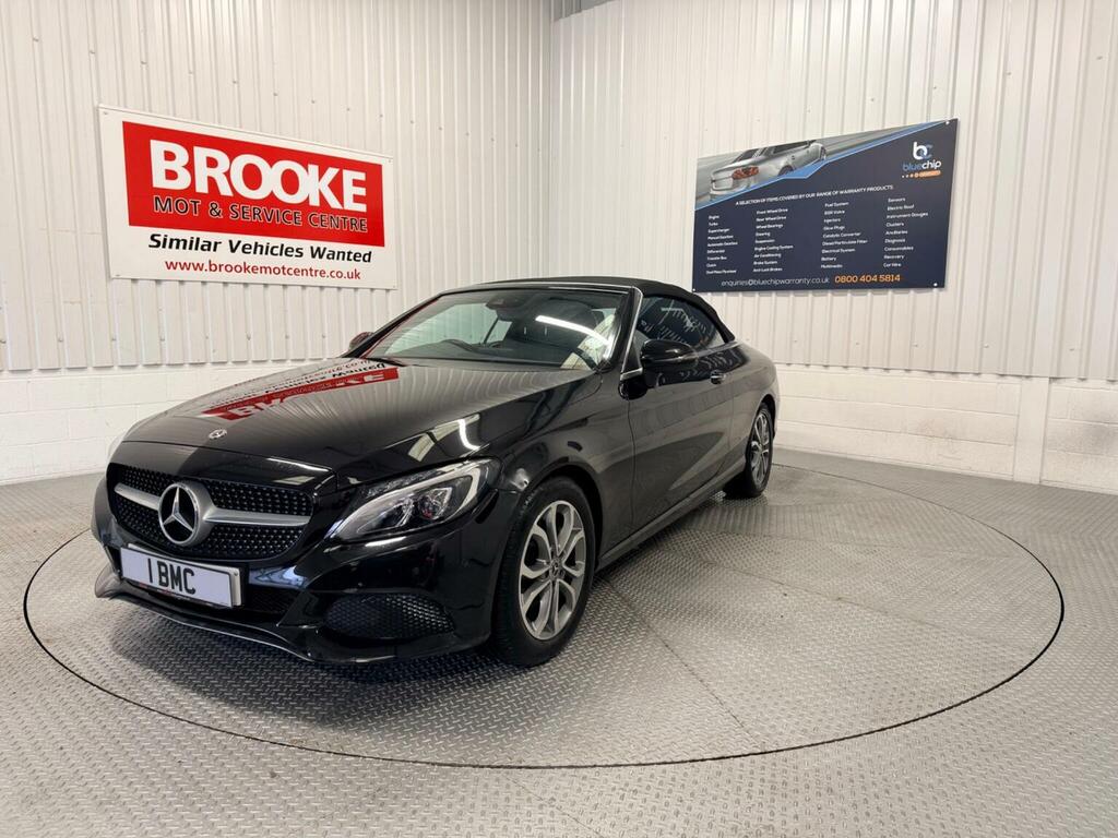 Mercedes-Benz C Class Convertible 2.0 C200 Sport Cabriolet G-tronic Eur GD67HVS Black #2