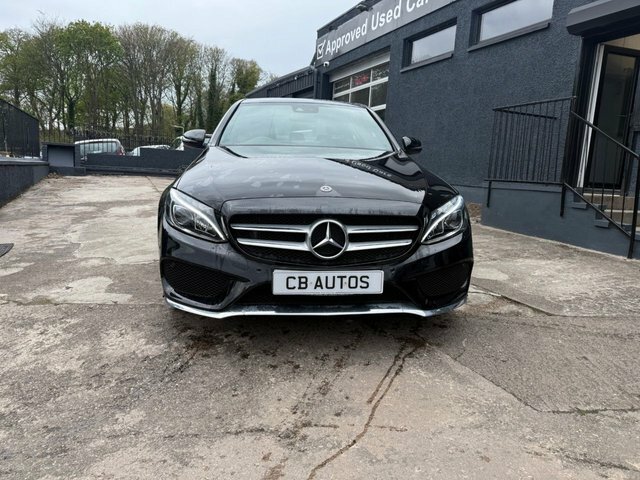 Mercedes-Benz C Class 2017 2.0 C200 Amg Line Premium Plus Saloon P WG67XBR Black #2