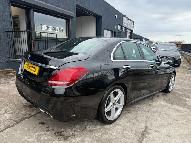 Mercedes-Benz C Class 2017 2.0 C200 Amg Line Premium Plus Saloon P WG67XBR Black #4