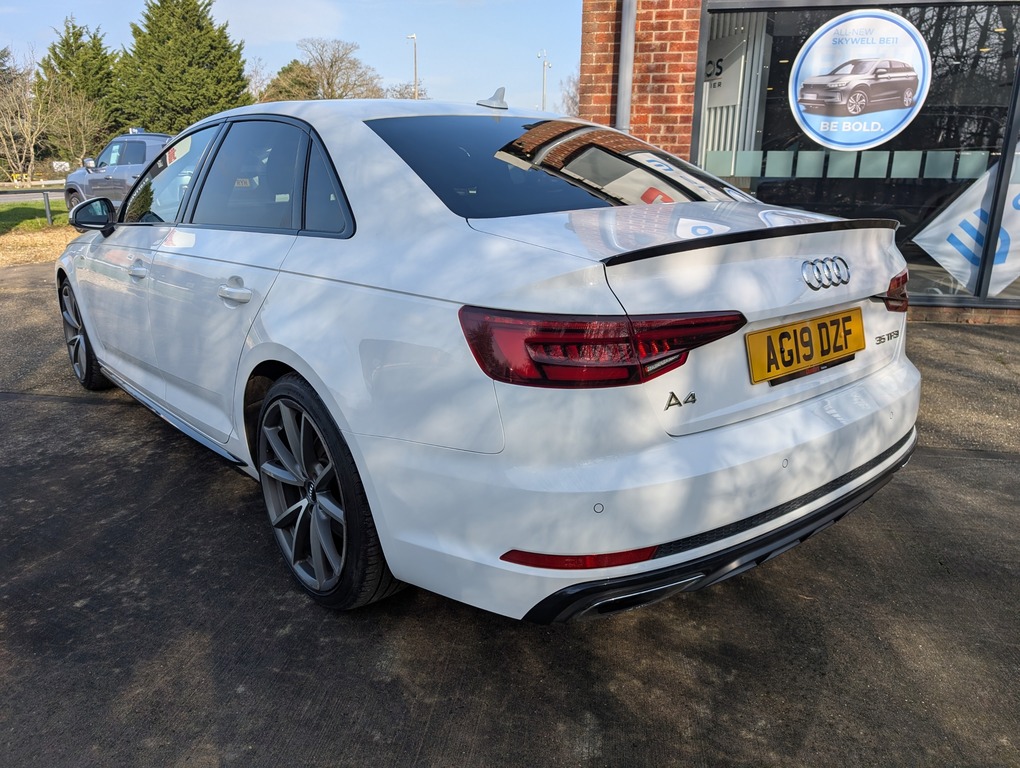 Audi A4 2.0 Tfsi 35 Black Edition Saloon S Tron AG19DZF White #3