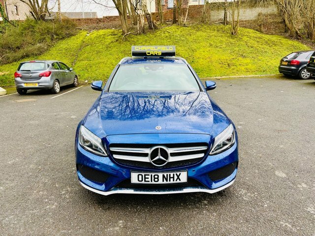 Mercedes-Benz C Class 2018 2.1 C220d Amg Line Estate G-tronic OE18NHX Blue #2