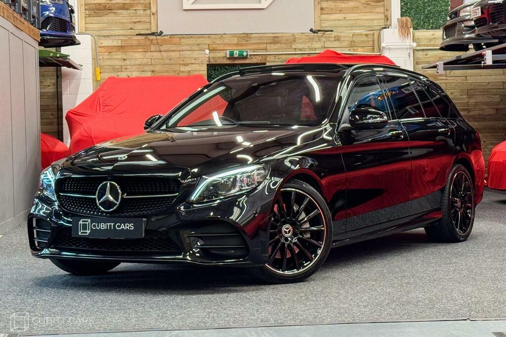 Mercedes-Benz C Class Estate 2.0 C300d Amg Line Night Edition Premium P RV71TFF Black #3