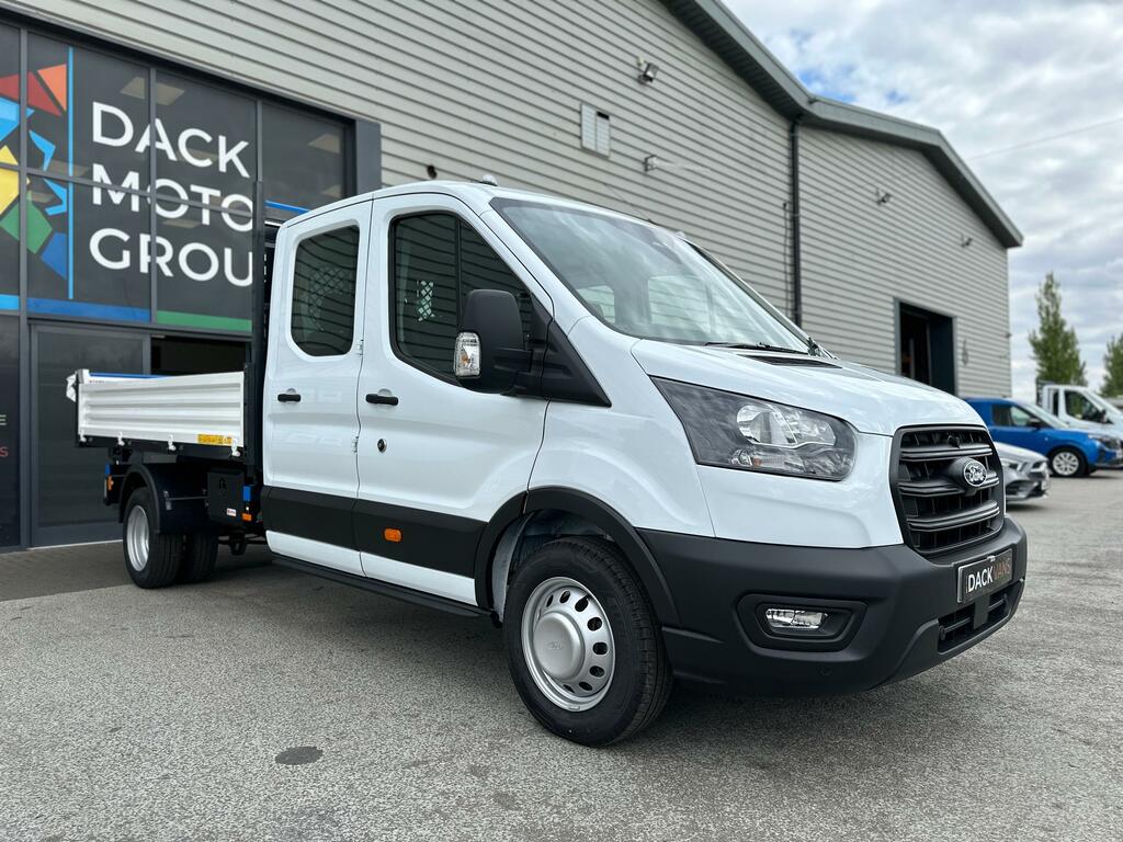 Ford Transit Custom L3 Double Cab Steel Tipper, Tow Bar, Air-con White