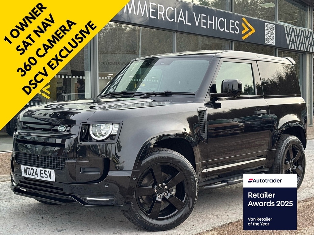 Land Rover Defender 90 3.0 250Ps D250 Hard Top With Air Con, 360 Cameras, Black