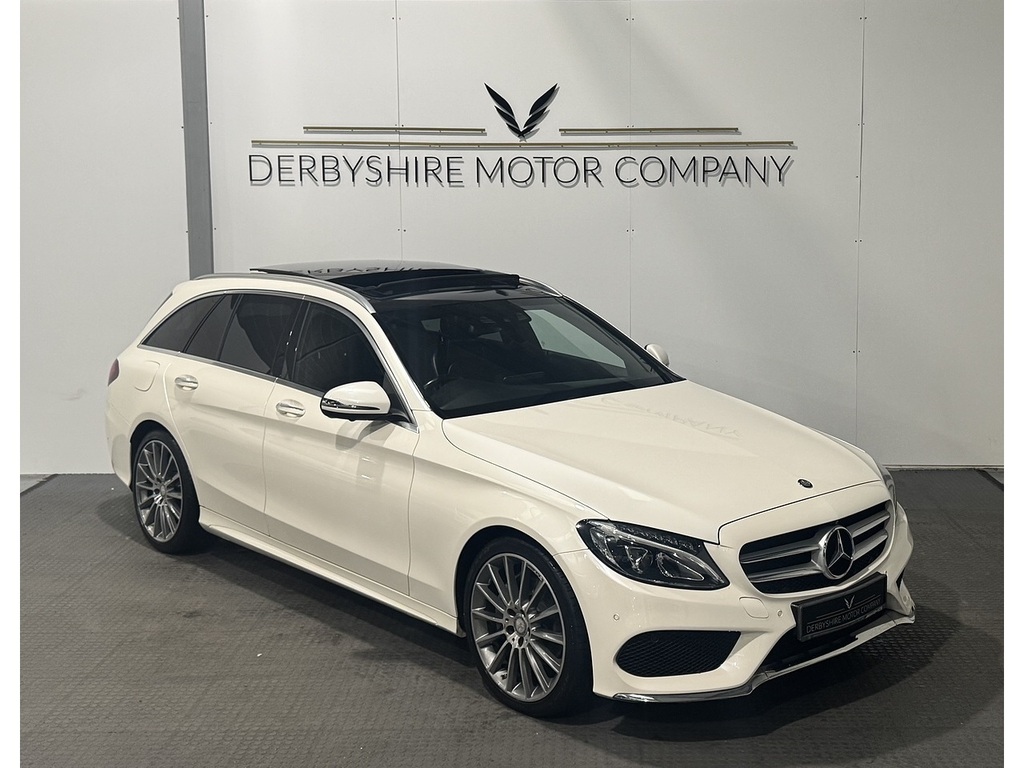 Mercedes-Benz C Class 2.1 C220d Amg Line Premium Plus Estate Diese White