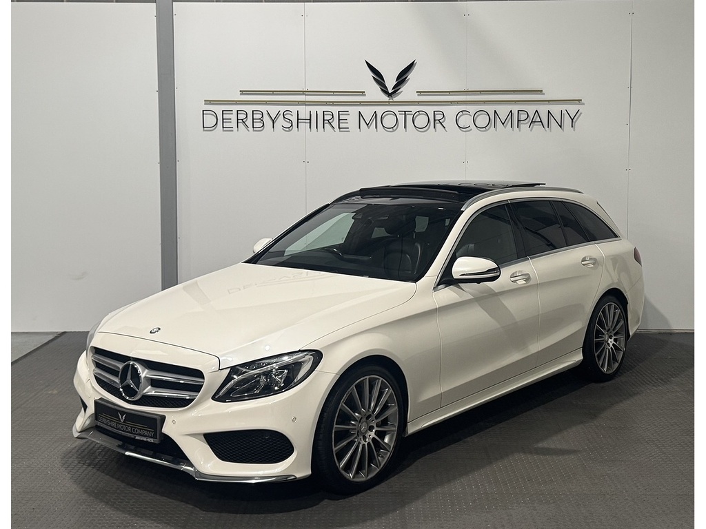 Mercedes-Benz C Class 2.1 C220d Amg Line Premium Plus Estate Diese LG66OMO White #3