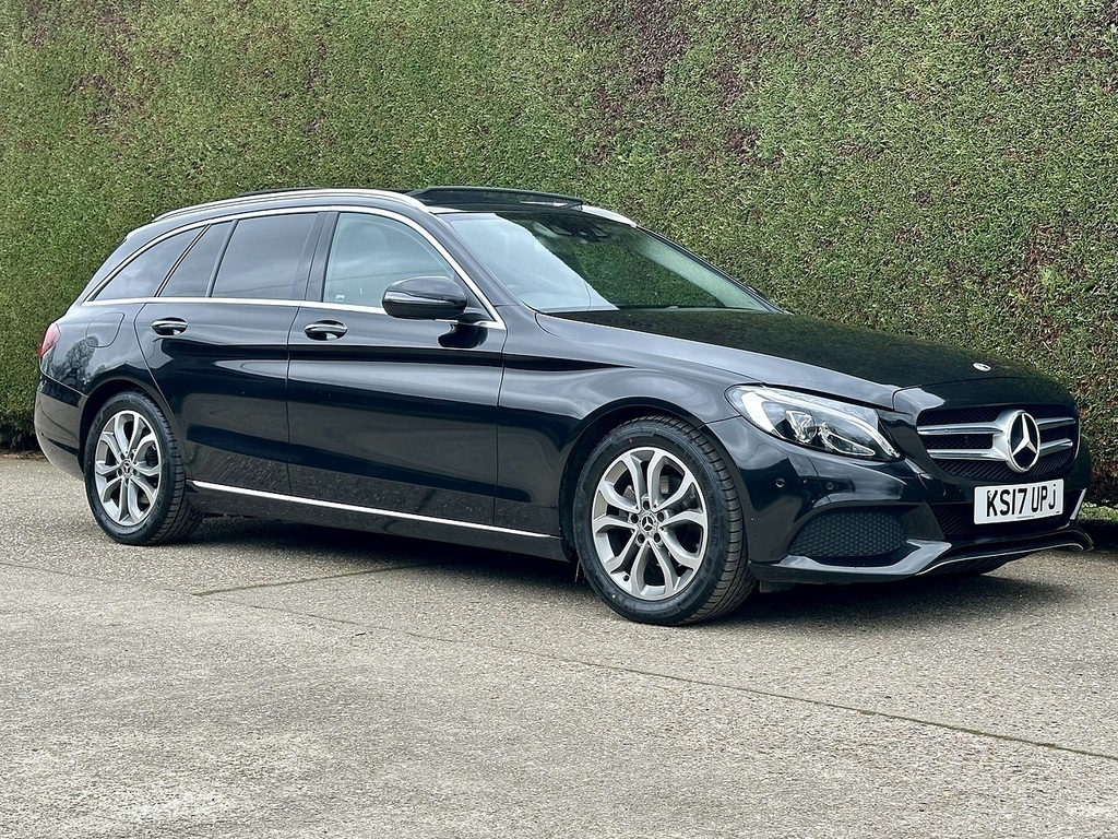Mercedes-Benz C Class 1.6 C200d Sport Premium Estate G-tron KS17UPJ Black #2