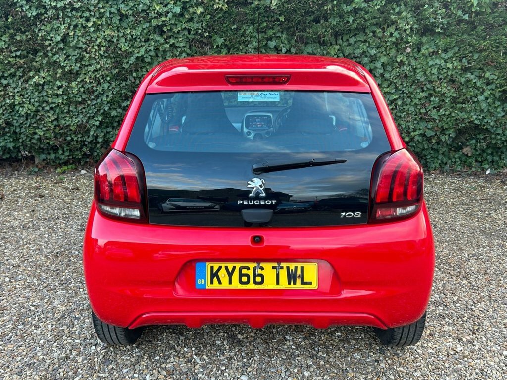 Peugeot 108 1.0 Active Hatchback Euro 6 68 KY66TWL Red #6