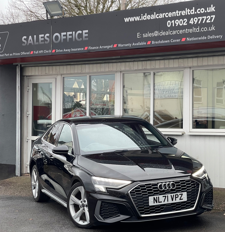 Audi A3 1.5 Tfsi 35 S Line Saloon S Tronic Euro NL71VPZ Black #2
