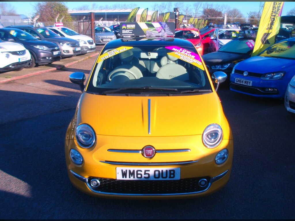 Fiat 500 1.2 Lounge Hatchback Euro 6 WM65OUB Yellow #2
