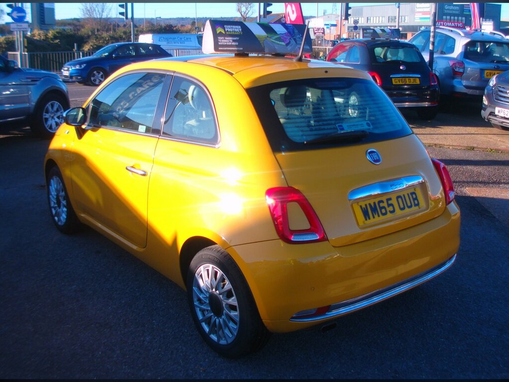 Fiat 500 1.2 Lounge Hatchback Euro 6 WM65OUB Yellow #3