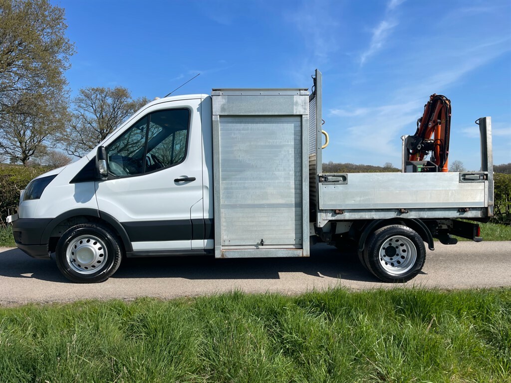 Ford Transit Custom Hi-ab Crane Winch Toolbox Dropside 1 Company Owner RO18VKD White