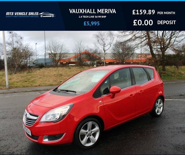 Vauxhall Meriva 2016 1.4 Tech Line 2016,Bluetooth,air Con,park Sen Red