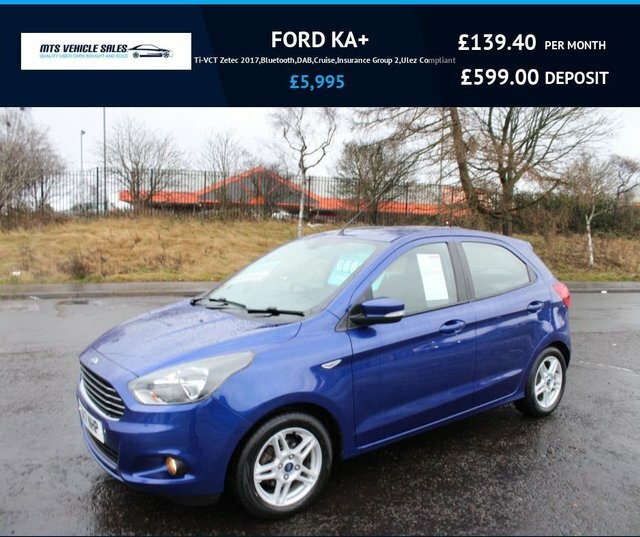 Ford KA+ 2017 1.2 Ti-vct Zetec 2017,Bluetooth,dab,cruise,in SA17NHP Blue