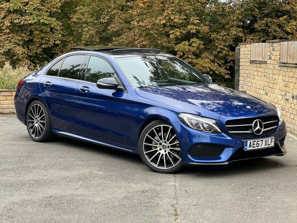 Mercedes-Benz C Class Saloon 2.1 C220d Amg Line 2017 AE67XLF Blue #3