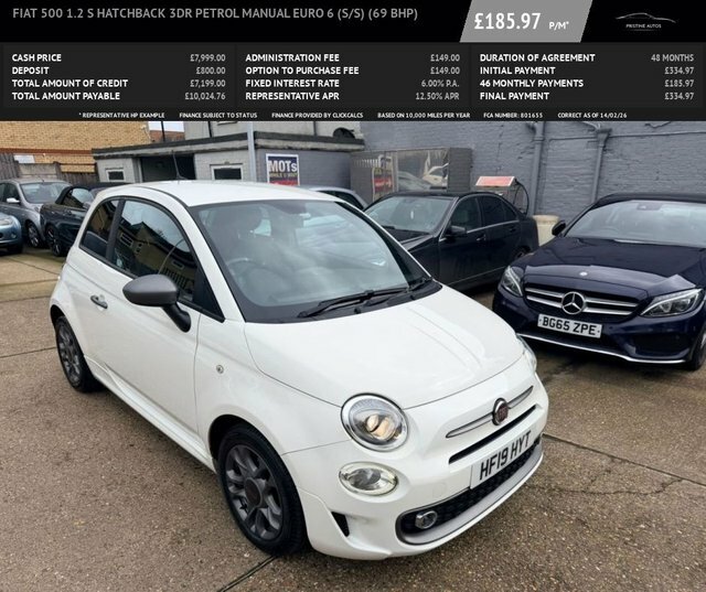 Fiat 500 2019 1.2 S Hatchback Euro 6 Ss HF19HYT White #4