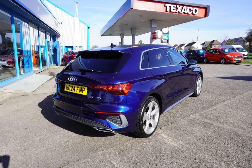 Audi A3 1.0 Tfsi 30 S Line Sportback S Tronic Euro 6 Ss HG24FMP Blue #2