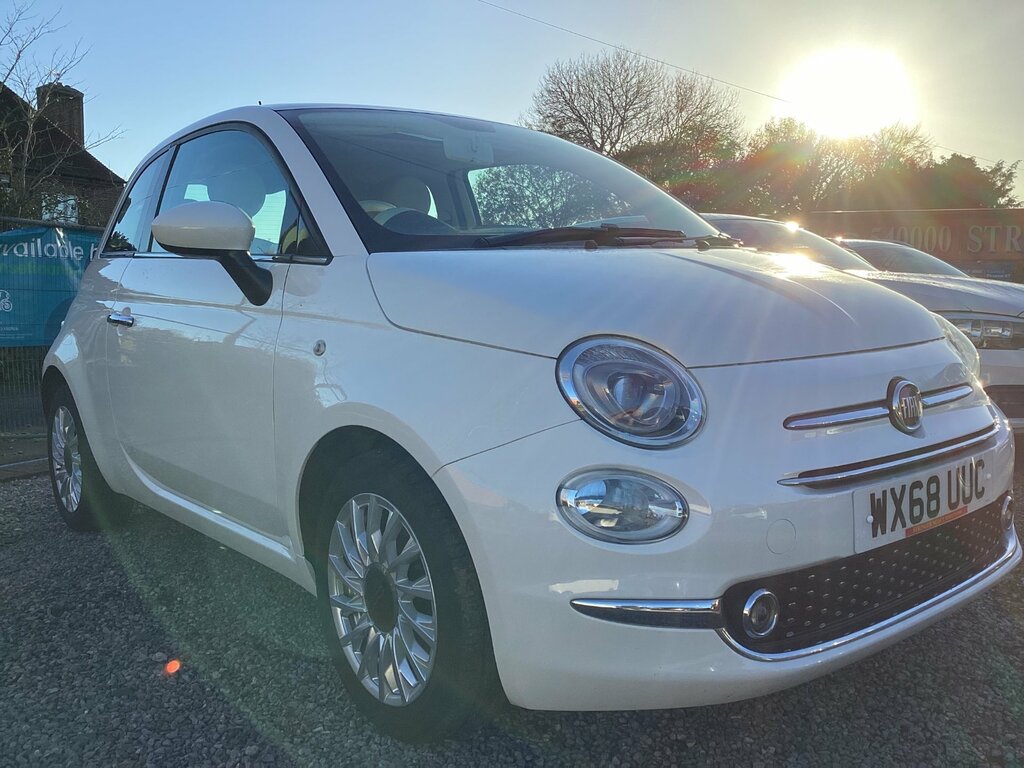 Fiat 500 1.2 Lounge Hatchback Euro 6 Ss WX68UUC White #2