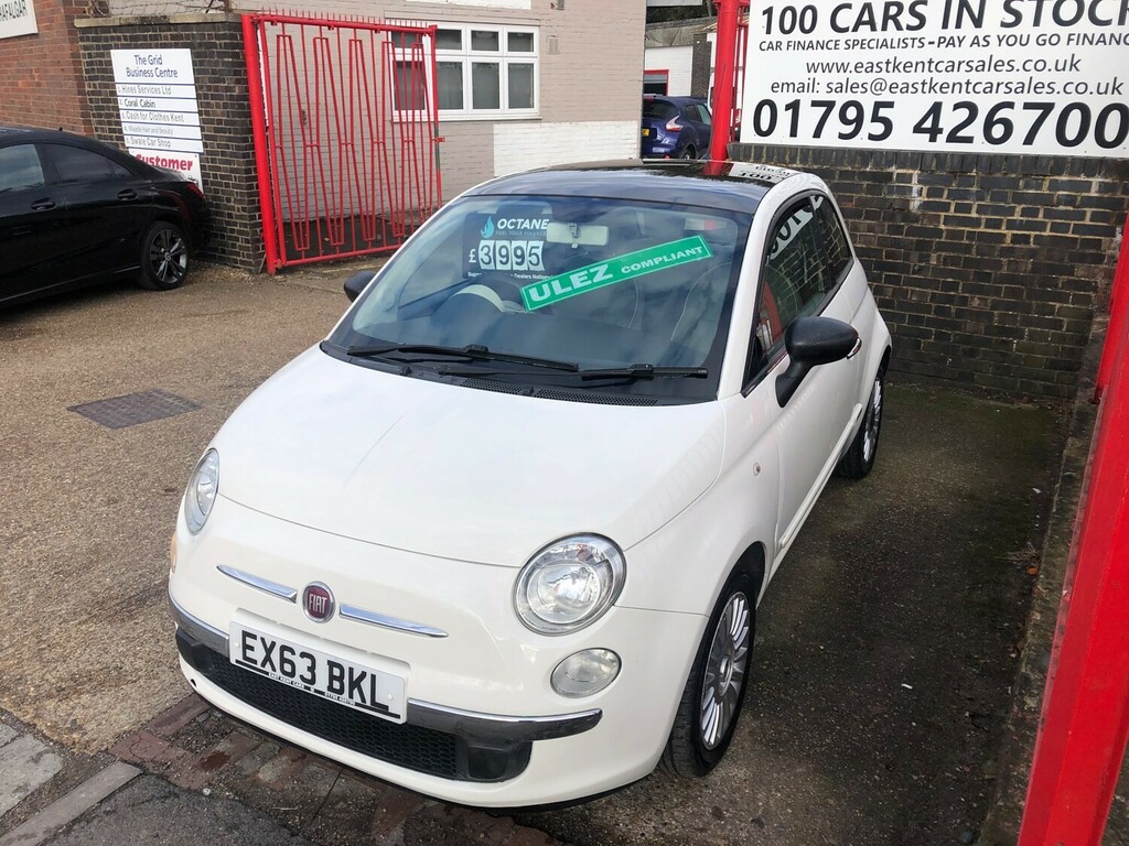 Fiat 500 1.2 Lounge Hatchback Euro 4 69 EX63BKL White #3