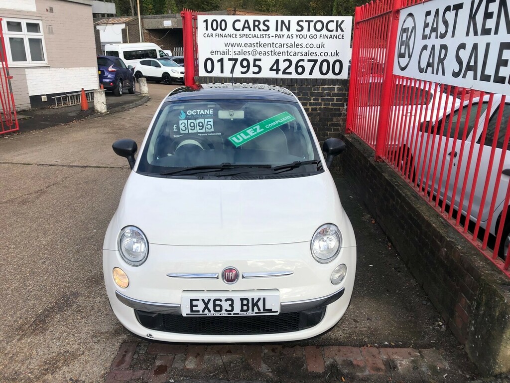 Fiat 500 1.2 Lounge Hatchback Euro 4 69 EX63BKL White #2
