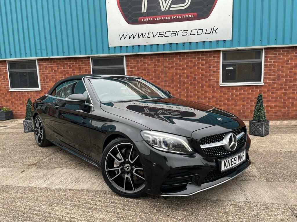 Mercedes-Benz C Class Convertible 2.0 C300d Amg Line Premium Cabriolet KN69VMP Black #2