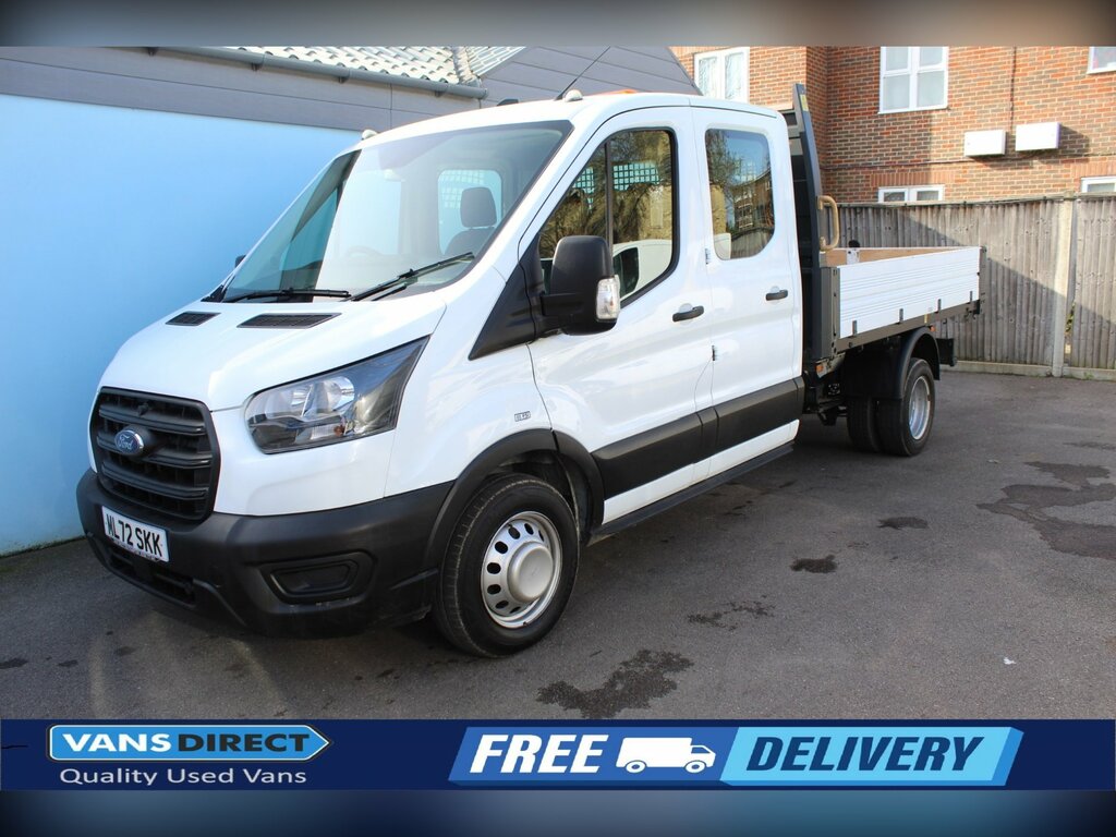 Ford Transit Custom 350 Leader 2.0 Ecoblue 130 7 Seat Dcab Tipper Air White