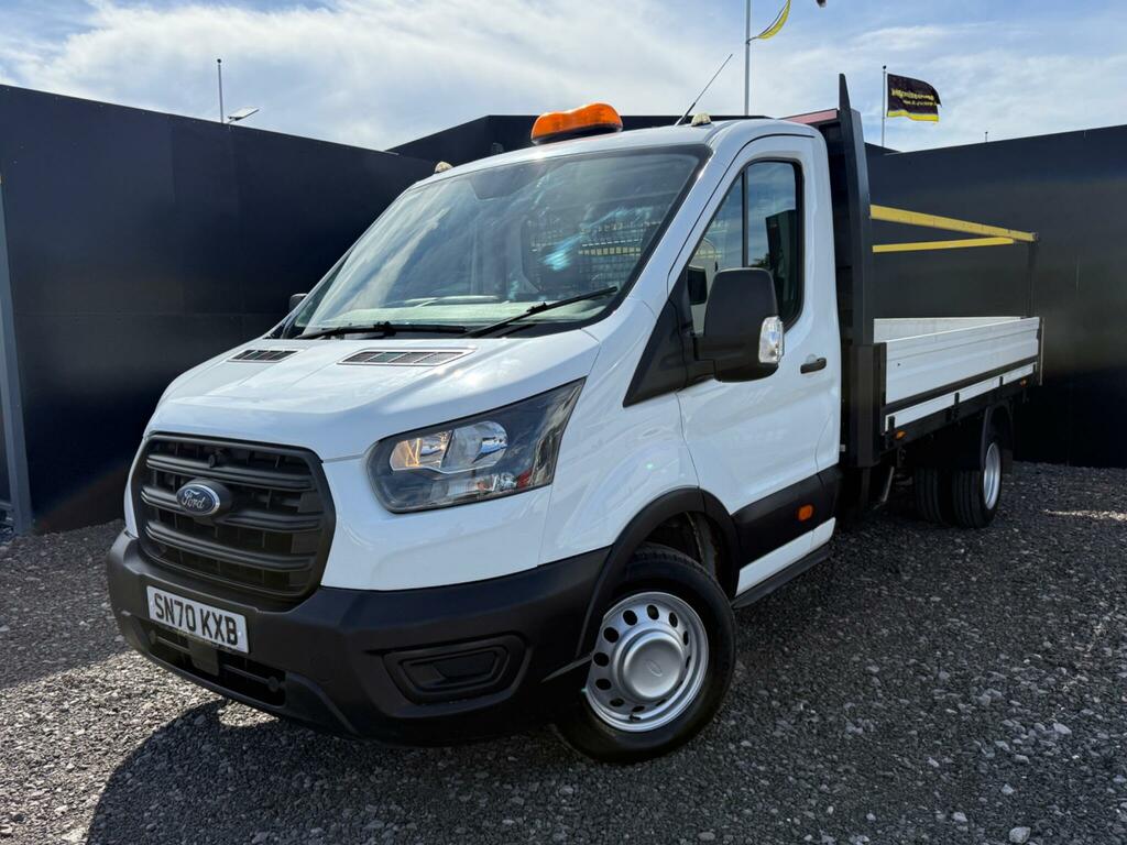 Ford Transit Custom 2.0 350 Ecoblue Leader Dropside White #2