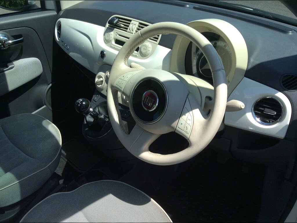 Fiat 500 1.2 Lounge Hatchback Euro 5 Ss White #4