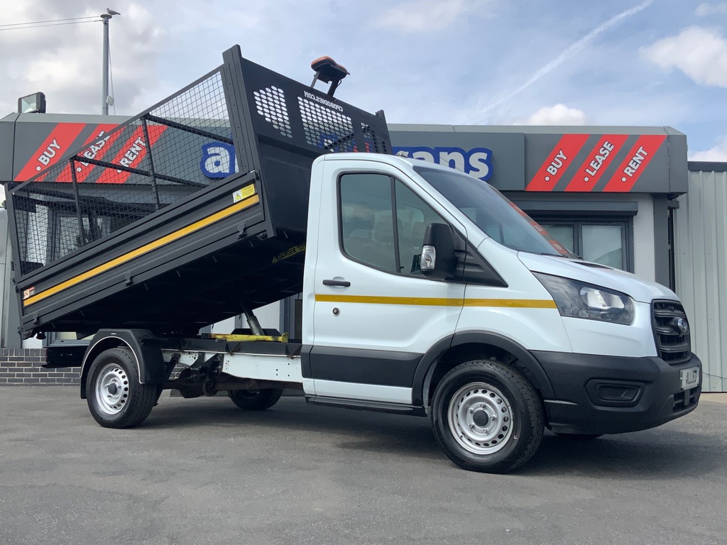 Ford Transit Custom 350 2.0 130 Bhp Alloy Caged Tipper Rwd Leade White