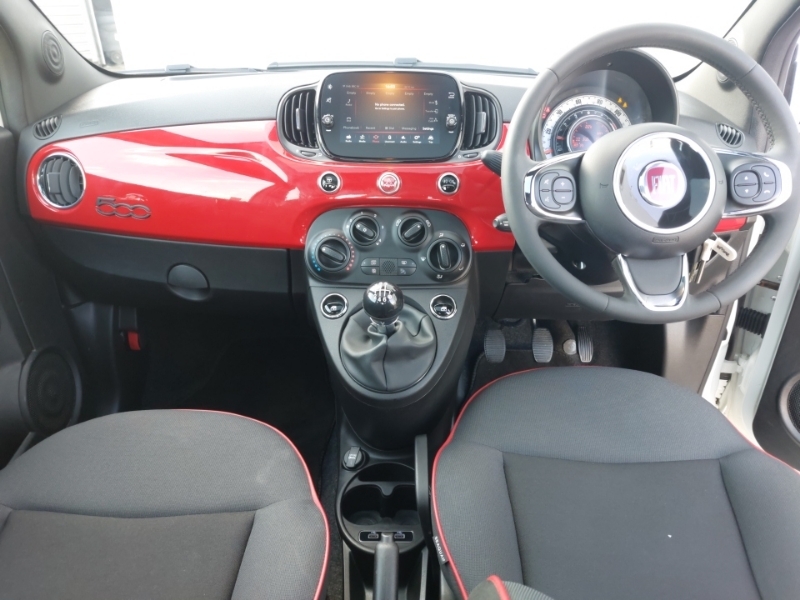 Fiat 500 1.0 Mild Hybrid Red WP73OHB White #3