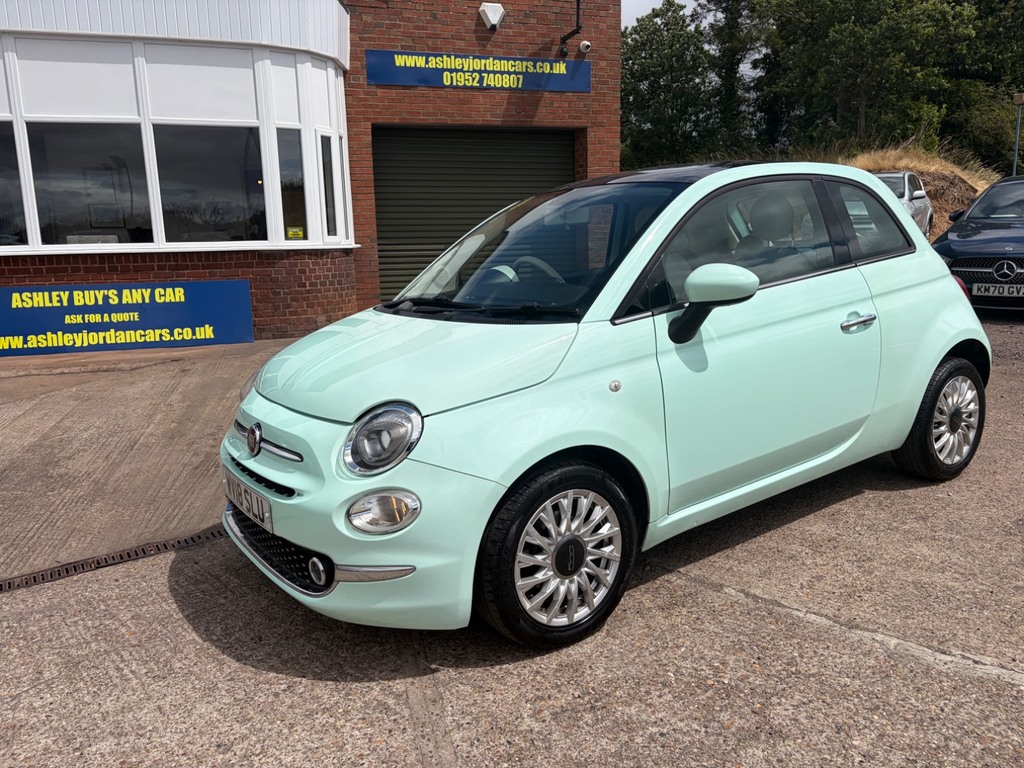 Fiat 500 1.2 Lounge Full Clear Mot, Pan Roof, Parking S Green