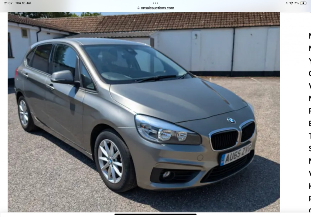 BMW 2 Series 218D Se Silver