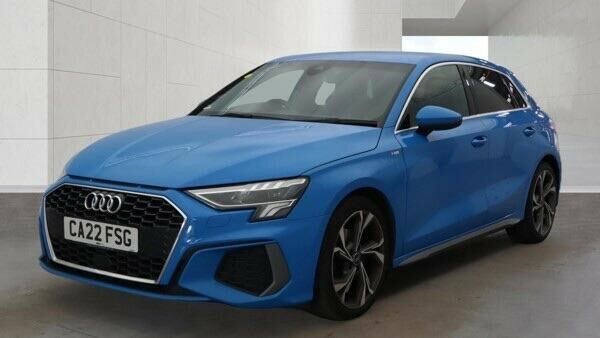 Audi A3 1.0 Tfsi 30 S Line Sportback S Tronic Euro 6 Ss CA22FSG Blue #5