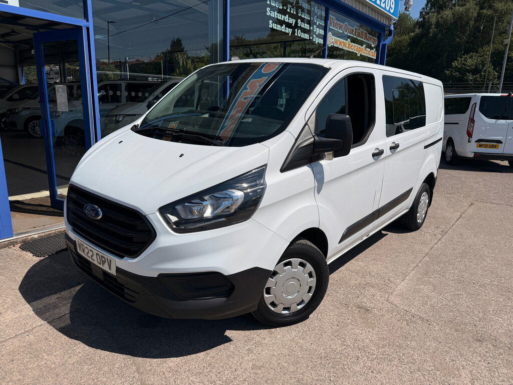 Ford Transit Custom 2.0 300 Ecoblue Leader Crew Van Double Cab Die White