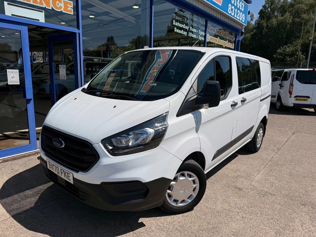 Ford Transit Custom 2.0 300 Ecoblue Leader Crew Van Double Cab Die BN70FKE White