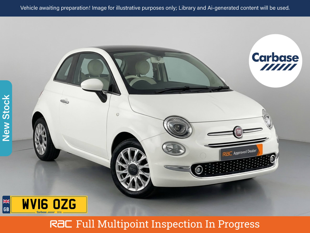 Fiat 500 1.2 Lounge Hatchback Euro 6 Ss White