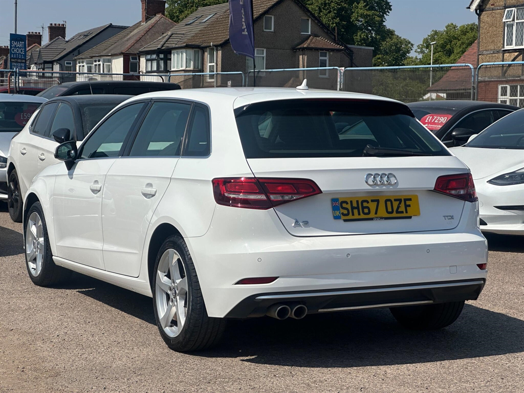 Audi A3 2.0 Tdi Sport Sportback S Tronic Euro 6 Ss White #4
