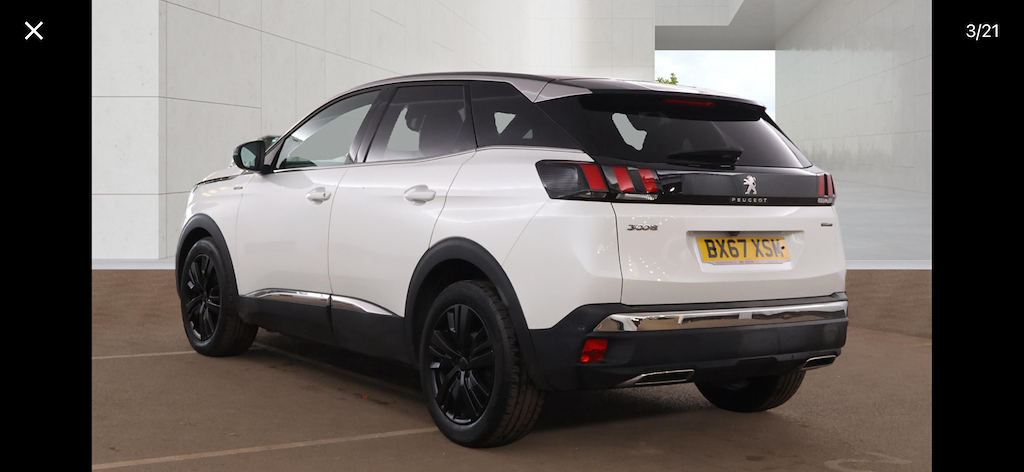 Peugeot 3008 Bluehdi Ss Gt Line Nav BX67XSM White #2