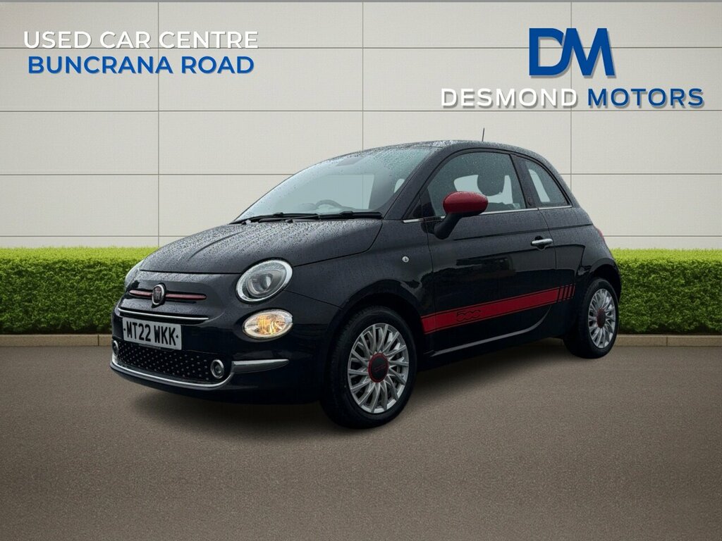 Fiat 500 Red Mhev Black