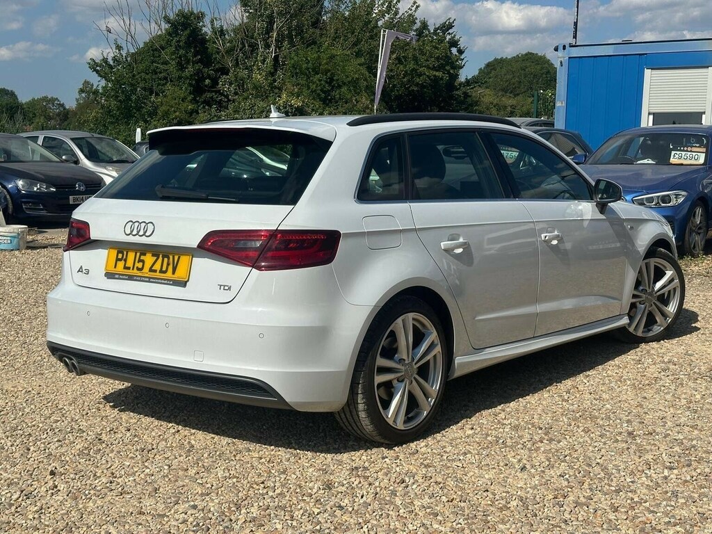 Audi A3 Hatchback 2.0 Tdi S Line Sportback S Tronic Euro 6 PL15ZDV White #3
