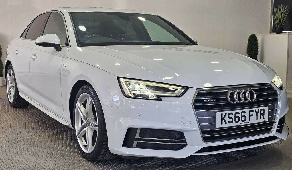 Audi A4 Saloon 2.0 Tdi S Line S Tronic Quattro Euro 6 Ss KS66FYR White #2