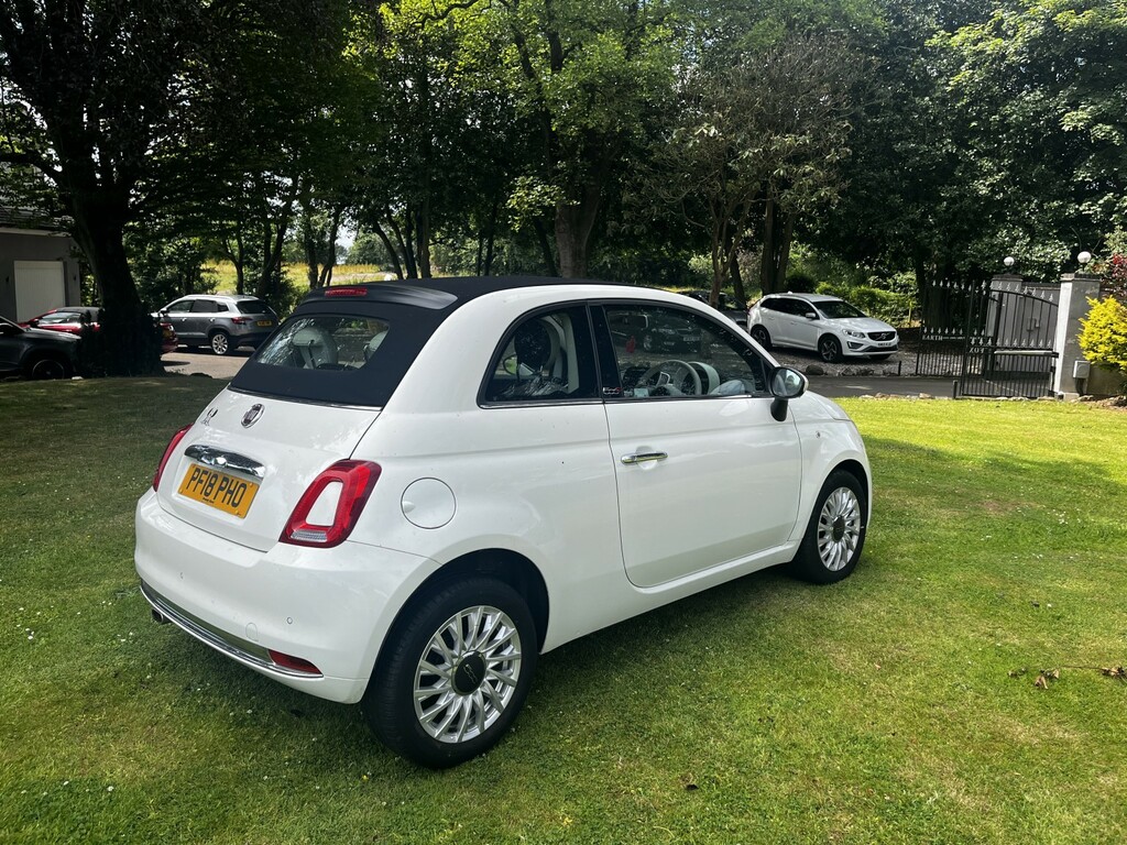Fiat 500C Convertible 1.2 1.2 69Hp Lounge Convertible,half L White #4