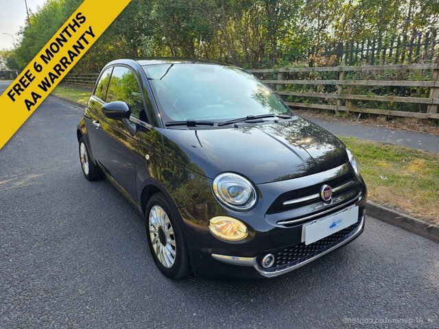 Fiat 500 Lounge Hatchback Black